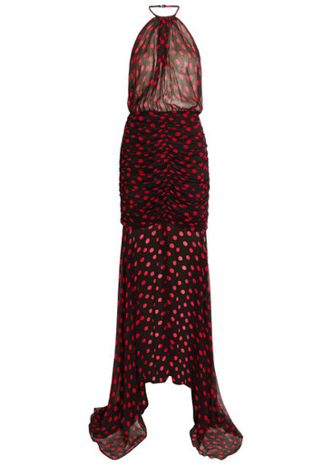 Lovisa polka-dot chiffon midi dress | Harvey Nichols