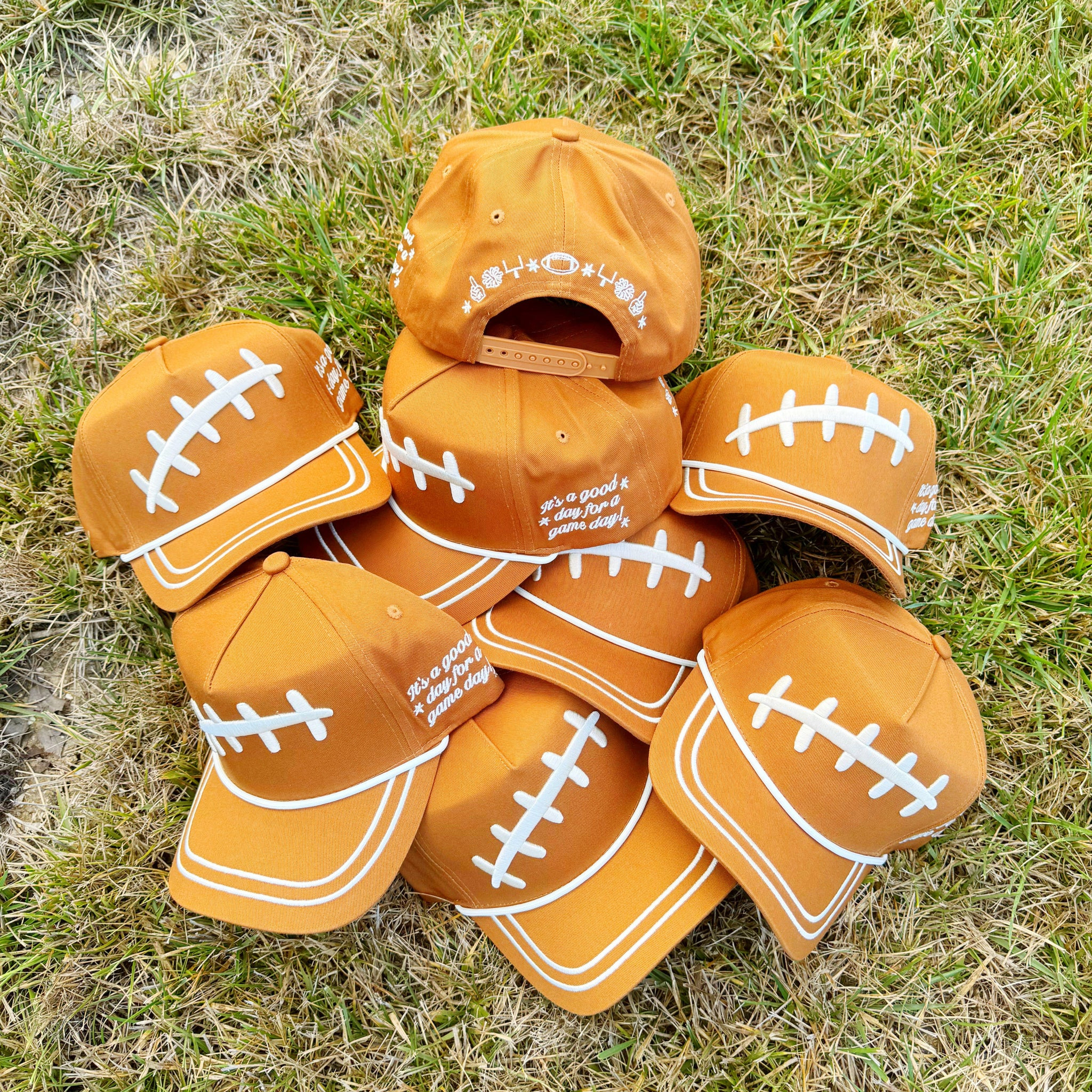 Football Laces Puff Hat | Poppy & Pine