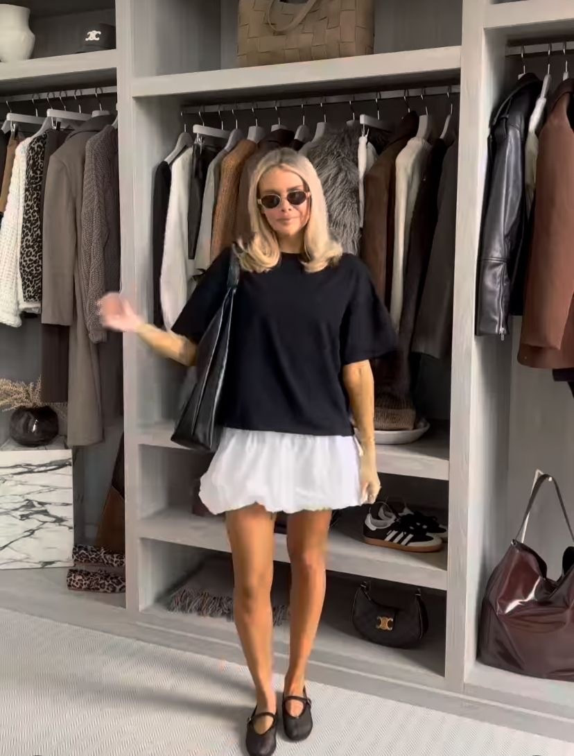 Black shirt
Black bubble skirt

#LTKootd #LTKMothersDay #LTKvlog