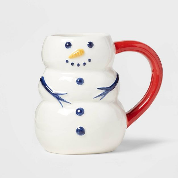 15oz Stoneware Figural Snowman Mug - Wondershop™ | Target