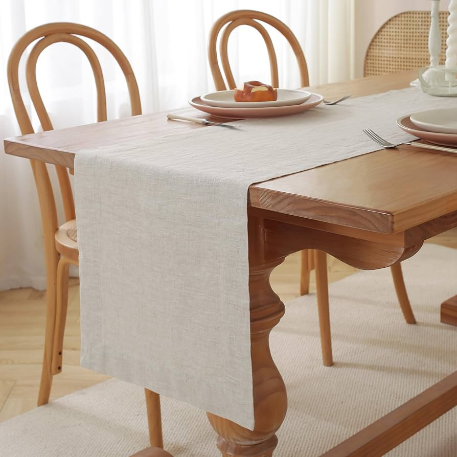 Premium French Linen Table Runner 100% Pure Linen Natural Table Runner for Dining, Weddings, and ... | Amazon (US)