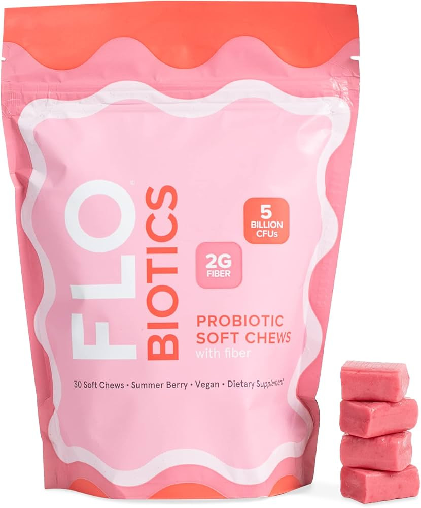 FLO-Biotics Chewable Probiotics for Women Soft Chews with Fiber – Vegan Probiotics for Women Di... | Amazon (US)