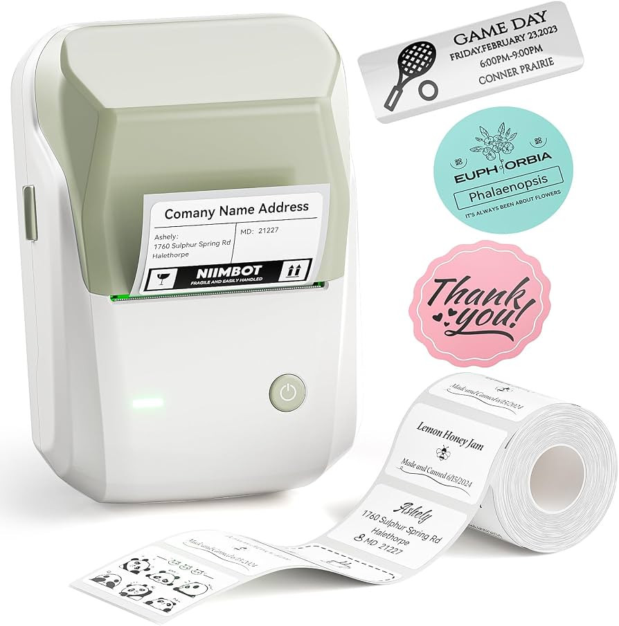 NIIMBOT B1 Label Maker, 2Inch Bluetooth Label Printer for Home, Green | Amazon (US)