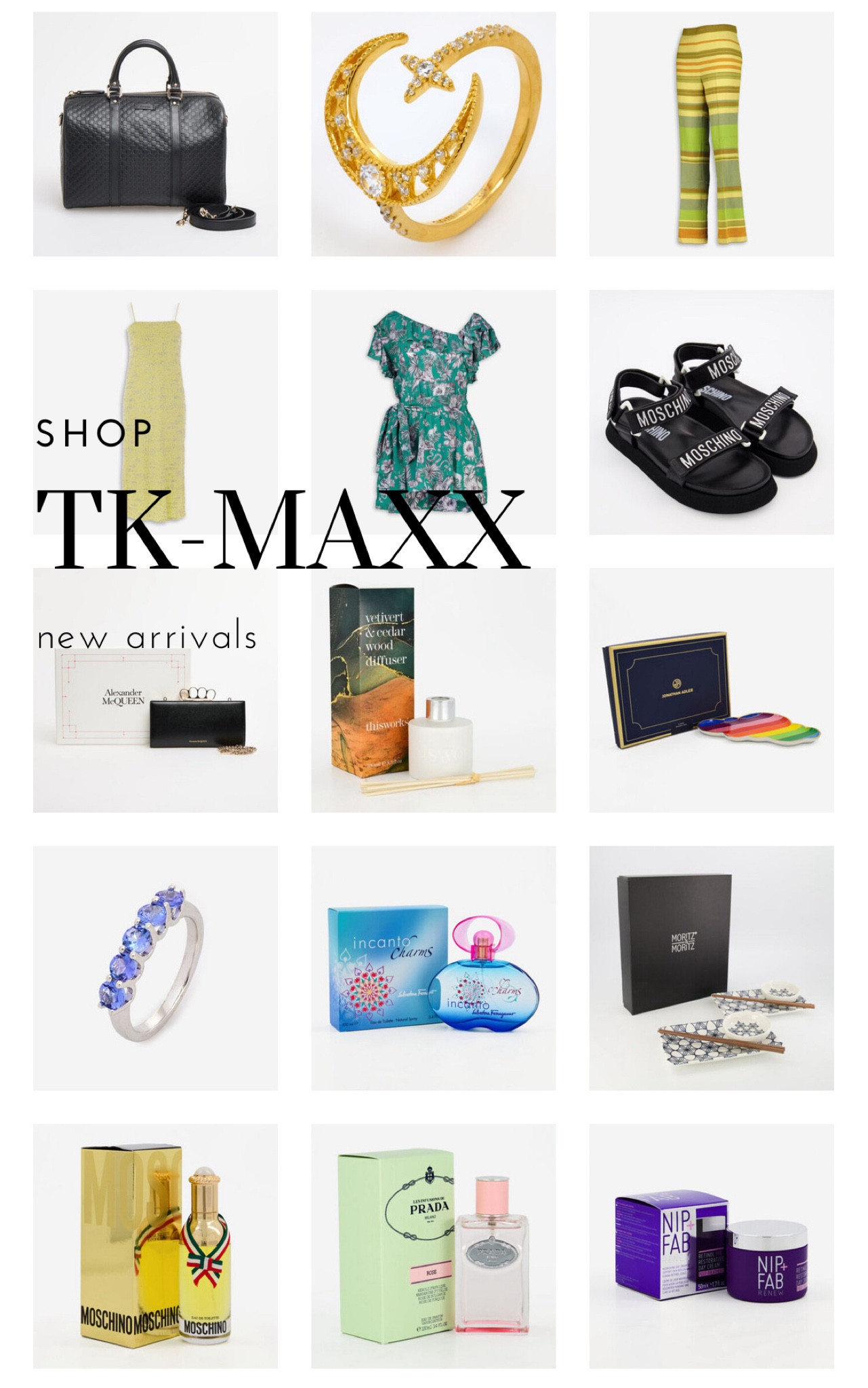 tk-maxx new arrivals - the perfect range of great clothing and amazing accessories, jewellery, perfumes and shoes to shop! prada perfume, moschino sandals #ltkgift 

#LTKGiftGuide #LTKsalealert #LTKSeasonal
