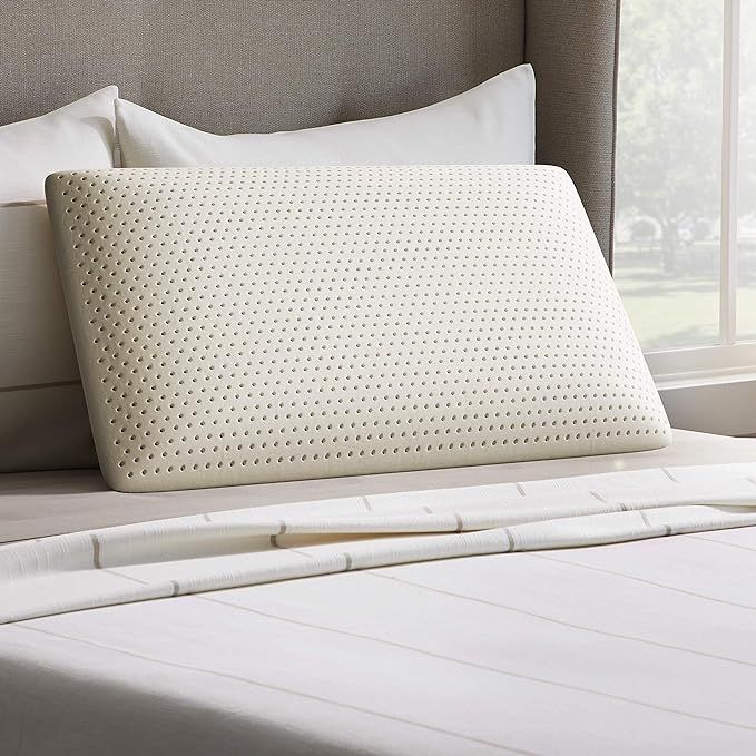 LUCID Talalay Latex Foam Mid-Loft-Removable Cotton Cover Pillow, King, White | Amazon (US)