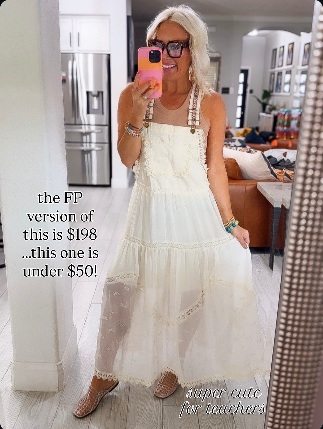 Overall lace flowy dress - size small 
Built in bra tank - small