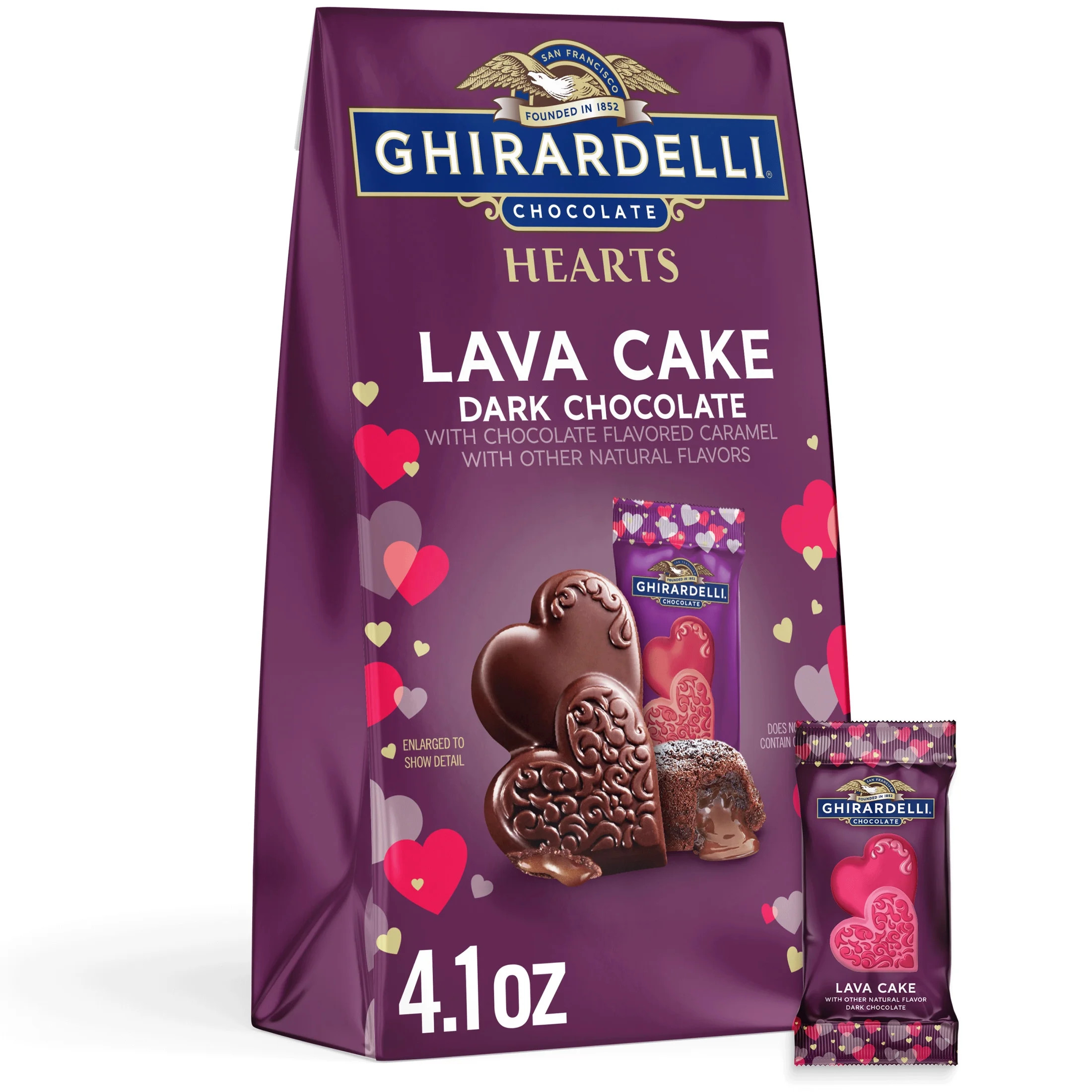 GHIRARDELLI Valentine's Day Dark Chocolate Lava Cake Hearts, 4.1 oz Bag | Walmart (US)