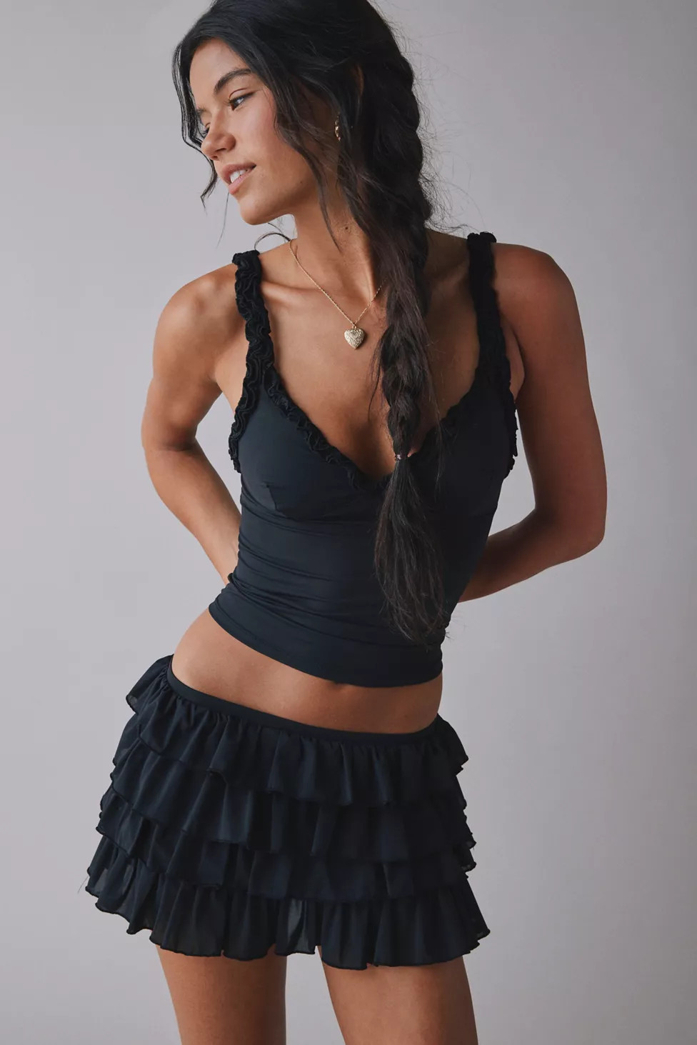 Out From Under Cammy Ruffle Trim Micro Skort | Urban Outfitters (US and RoW)