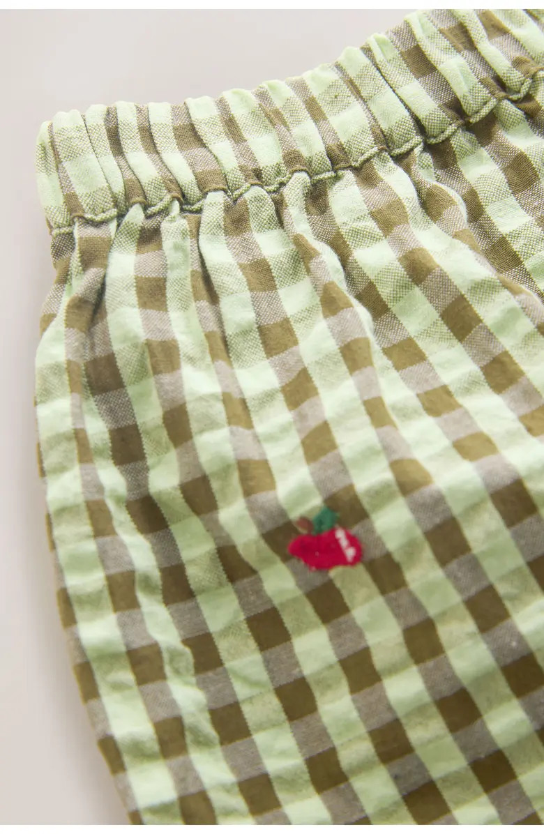 Kids' Embroidered Cotton Gingham Pants | Nordstrom