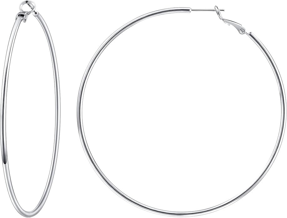 Gacimy Gold Hoop Earrings for Women 14K Gold Plated, 925 Sterling Silver Post Gold hoops for Wome... | Amazon (US)