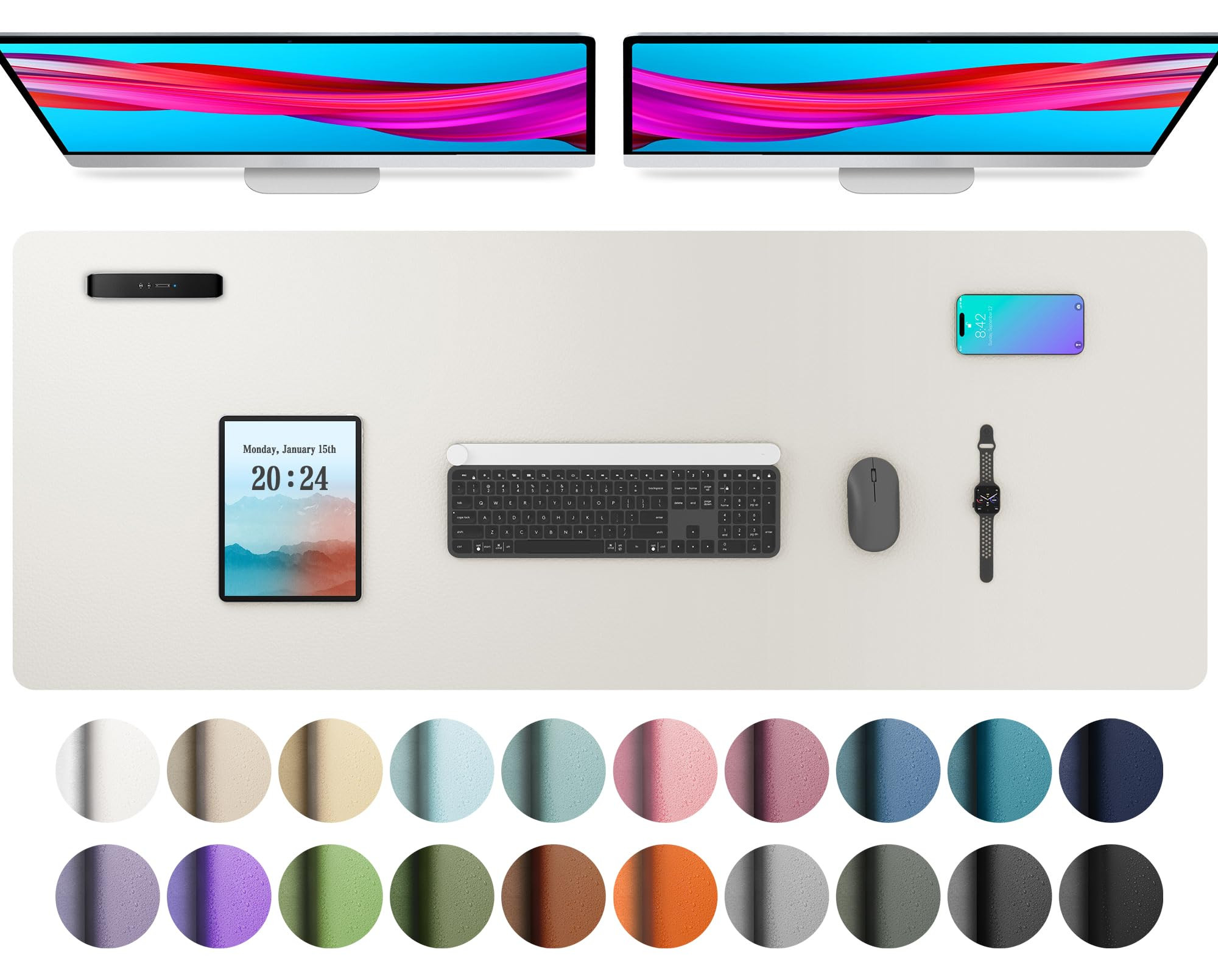 Aothia Leather Desk Pad Protector, Mouse Pad,Office Desk Mat, Non-Slip PU Leather Desk Blotter, L... | Amazon (US)