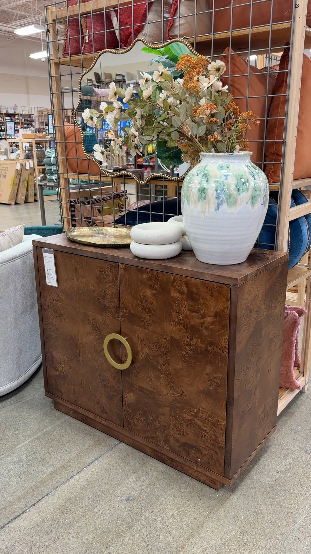 New furniture find from World Market! 🤎 The Montrose Storage Cabinet pairs a rich burl wood finish with a brass ring pull for a subtle vintage-inspired touch! ✨ I love the warm wood tones and simple design, plus the roomy interior gives you plenty of space for hidden storage. I’ve linked it in my LTK! 🤗 #worldmarkert #cabinet #storagecabinet

#LTKHome #LTKSaleAlert
