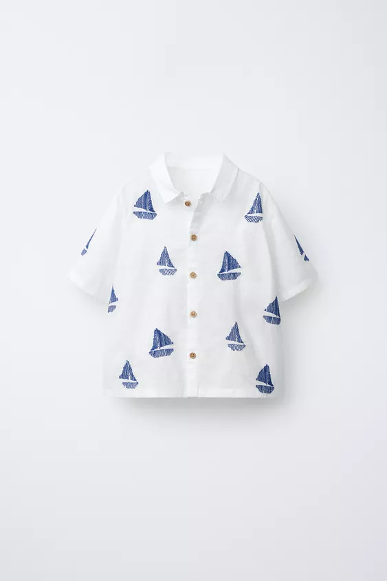 EMBROIDERED BOAT SHIRT | Zara US