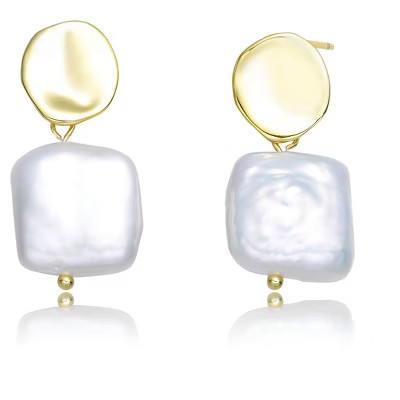 Guili Sterling Silver Gold Plated Dangling Earrings with Freshwater Pearls, an exquisite and refined choice for your personal collection. | Target