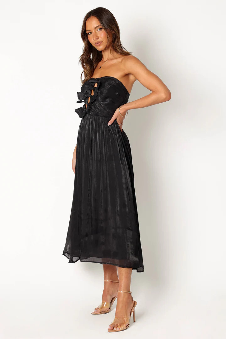 Mila Strapless Midi Dress - Black | Petal & Pup (US)