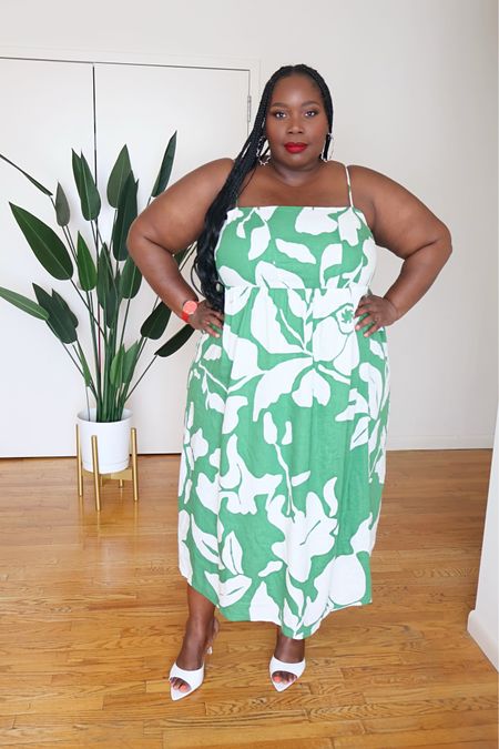Floral dresses are a no brainer for summer. How cute is this green & white floral dress. It’s comfortable and has adjustable straps. 

#LTKPlusSize #LTKOver40 #LTKMidsize