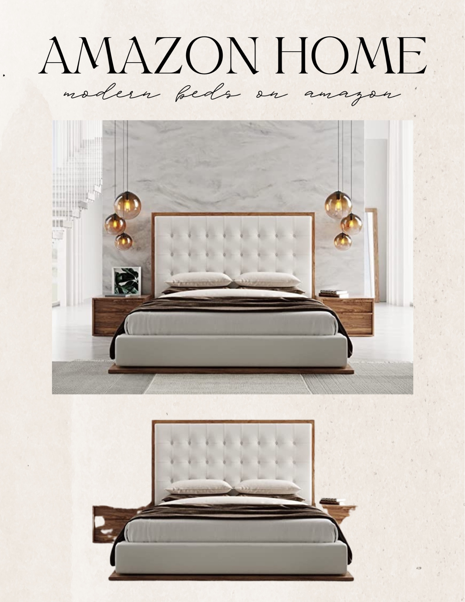 Modern beds found on amazon. Budget friendly furniture finds. For every budget. Organic modern, traditional, mid century modern, boho chic, coastal home. Amazon home finds, modern farmhouse style, budget decor, splurge or save favorites.

#LTKstyletip #LTKFind #LTKhome