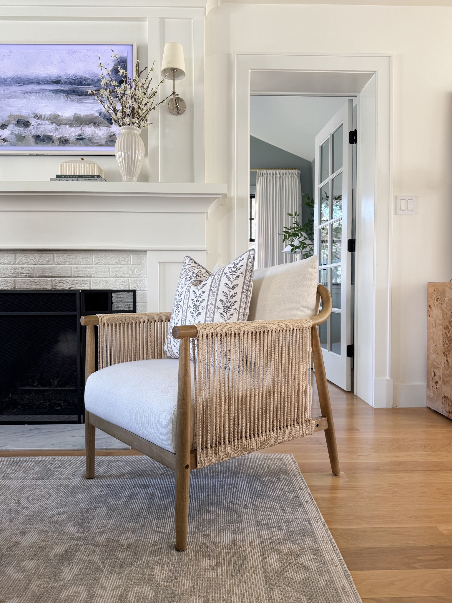 Love my woven acccent chair, new vase from Target, and this designer look for less neutral block print pillow cover

#LTKdayinmylife #LTKSaleAlert #LTKHome