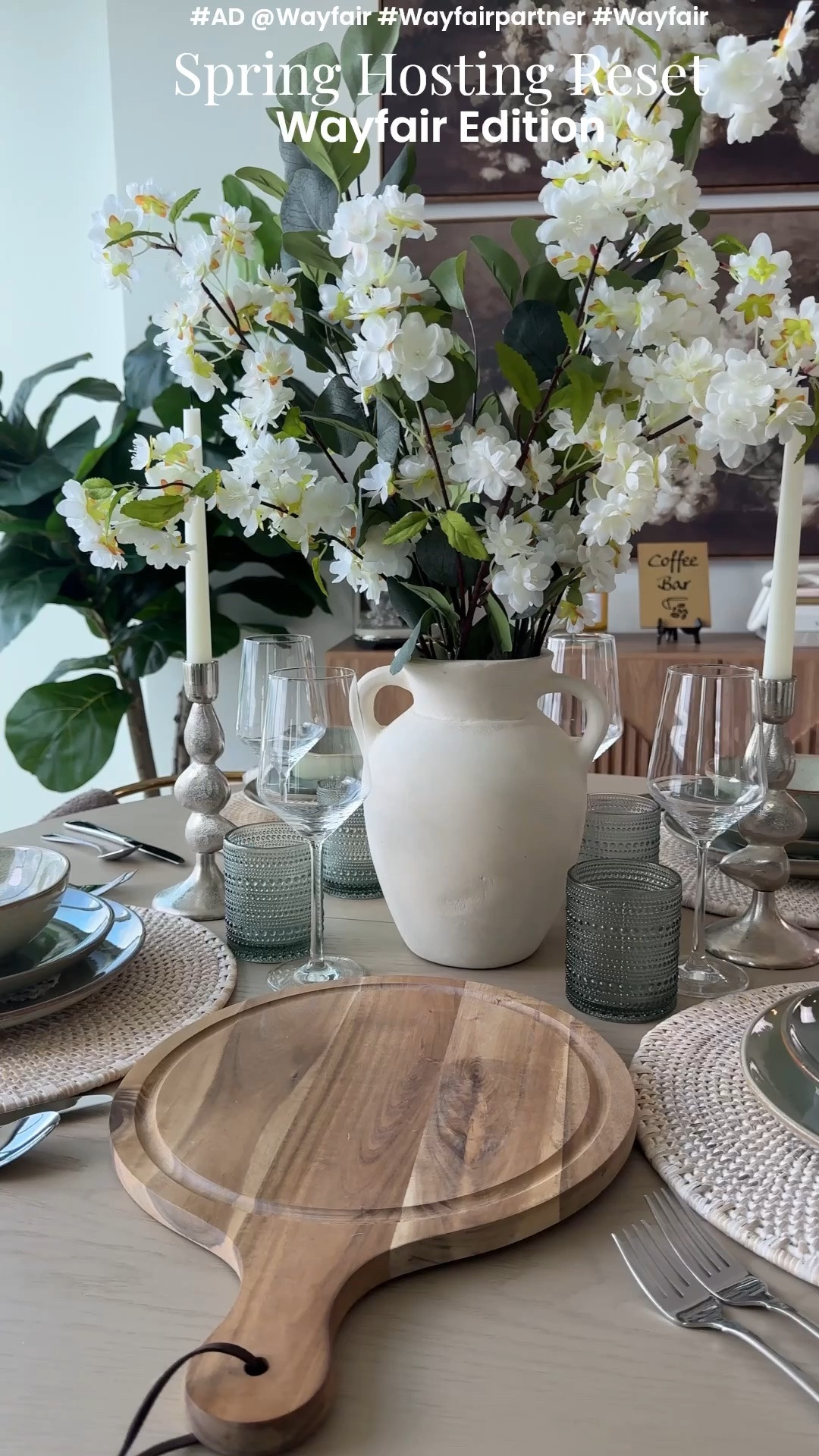 #AD Spring hosting refresh from Wayfair.com 🌿🍋✨Found the cutest table decor + hosting pieces from @Wayfair  that made my dining space feel brighter, cozy, and so much more inviting for Spring/Summer hosting at home 🤍✨

#WayfairPartner #Wayfair

#LTKHome #LTKSeasonal #LTKvlog
