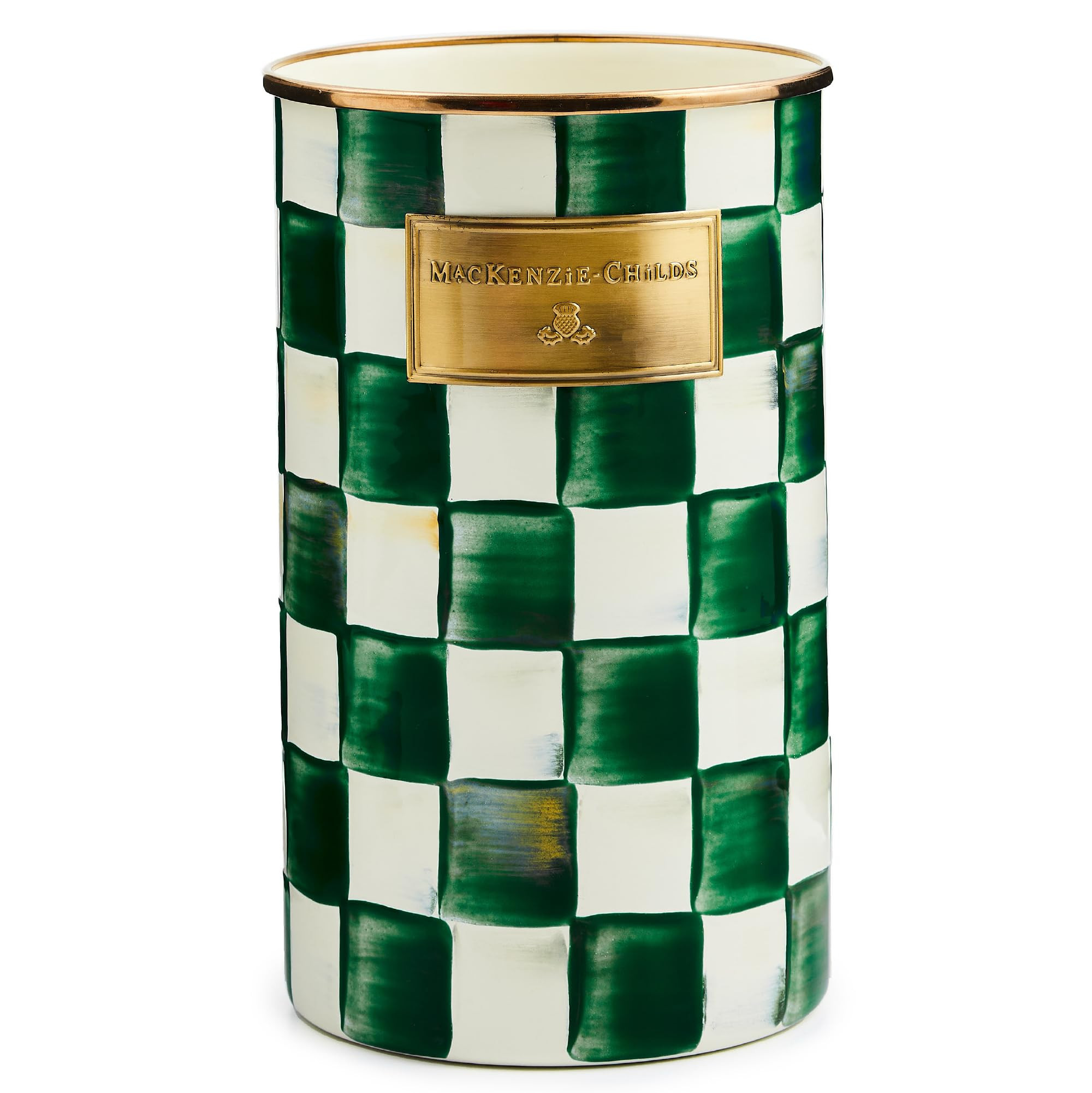 MACKENZIE-CHILDS Enamel Utensil Holder, Kitchen Utensil Holder for Countertop, Green-and-White Em... | Amazon (US)