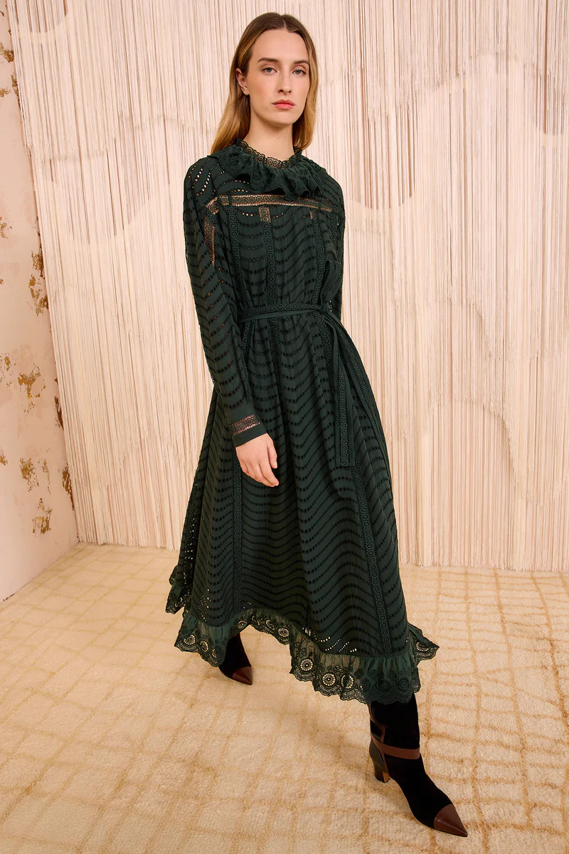 Lyla Cotton Long Dress - Cypress | Ulla Johnson