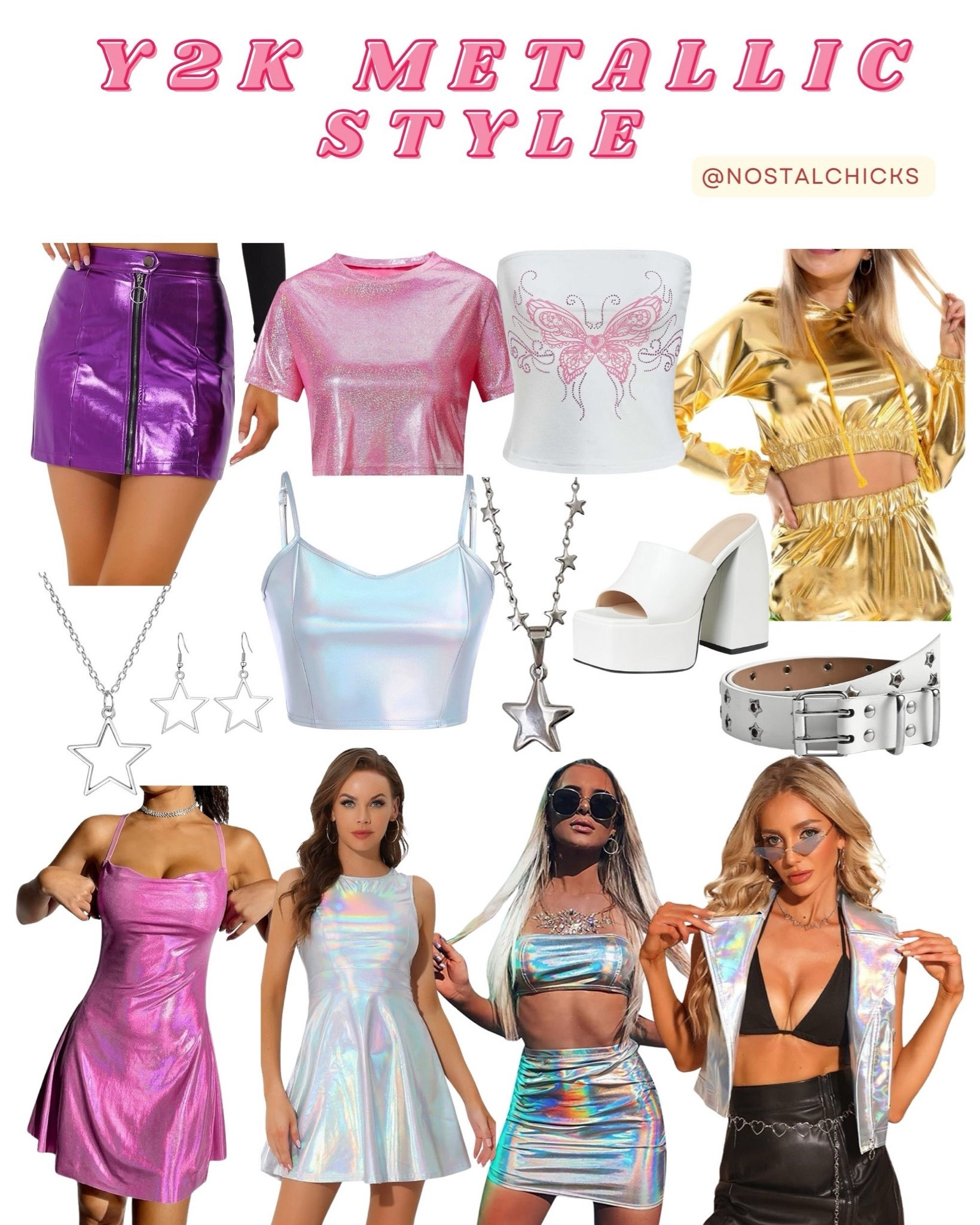 Y2K metallic style
#2000s #y2k #2000sstyle #metallicc