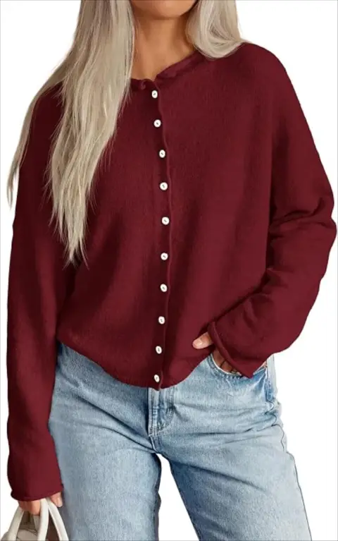 PRETTYGARDEN Button Up Cardigan for Women Knit Oversized Fall Sweaters