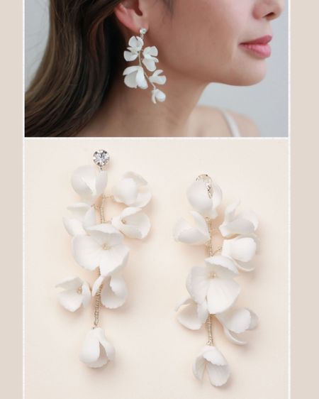 Pretty white earrings for the bride to be, so cute for a beach wedding. 

#brideearrings #bridaleaccessories #weddingaccessories #bridejewelry #weddingjewelry

#LTKstyletip #LTKSeasonal #LTKwedding