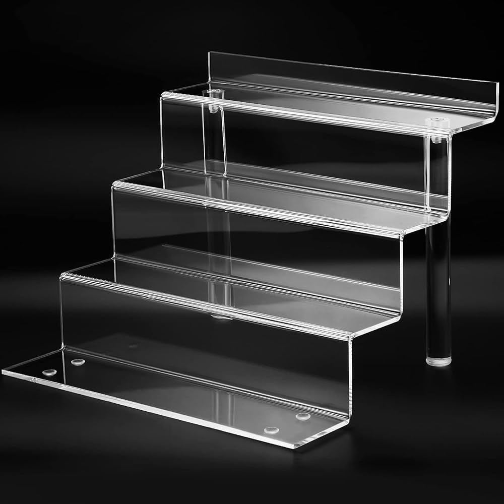 9 Inch Acrylic Shelf for Perfume Organizer, 4 Tier Funko POP Shelves, Cologne Organizer Tiered Ri... | Amazon (US)