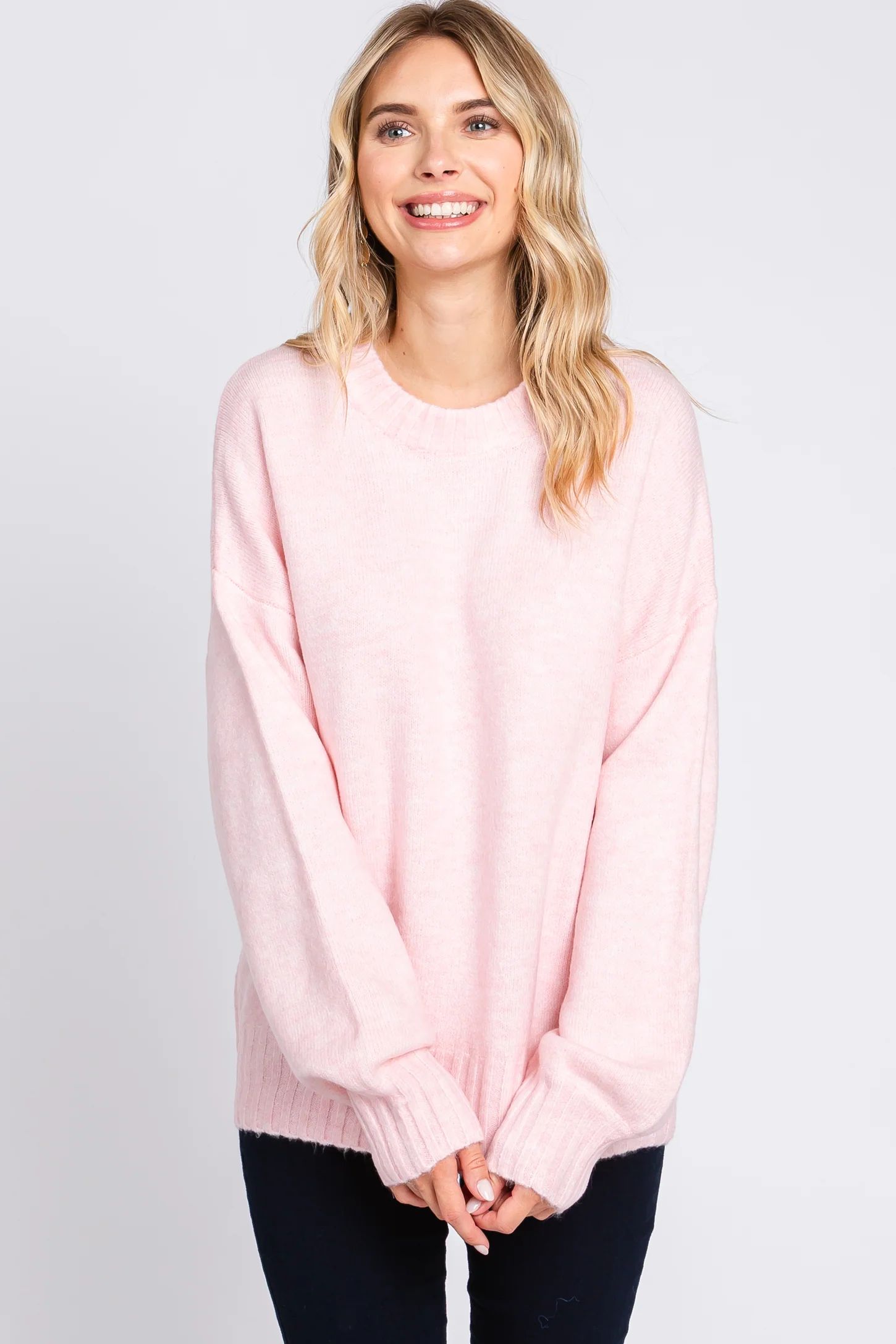 Pink Ribbed Cuff Sweater | PinkBlush Maternity