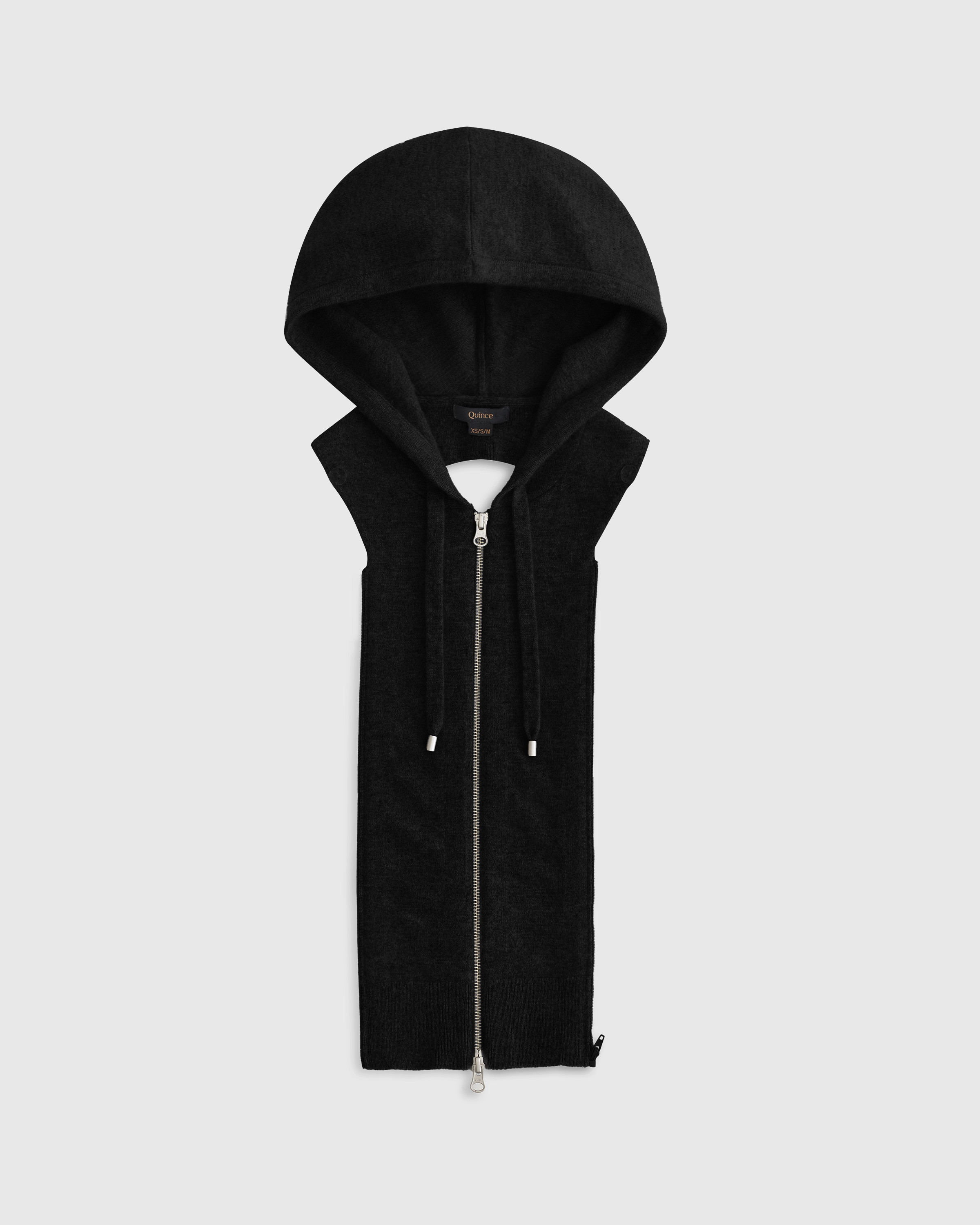 Quince | Women's 100% Mongolian Cashmere Hoodie Blazer Insert in Black, Size L/XL | Quince