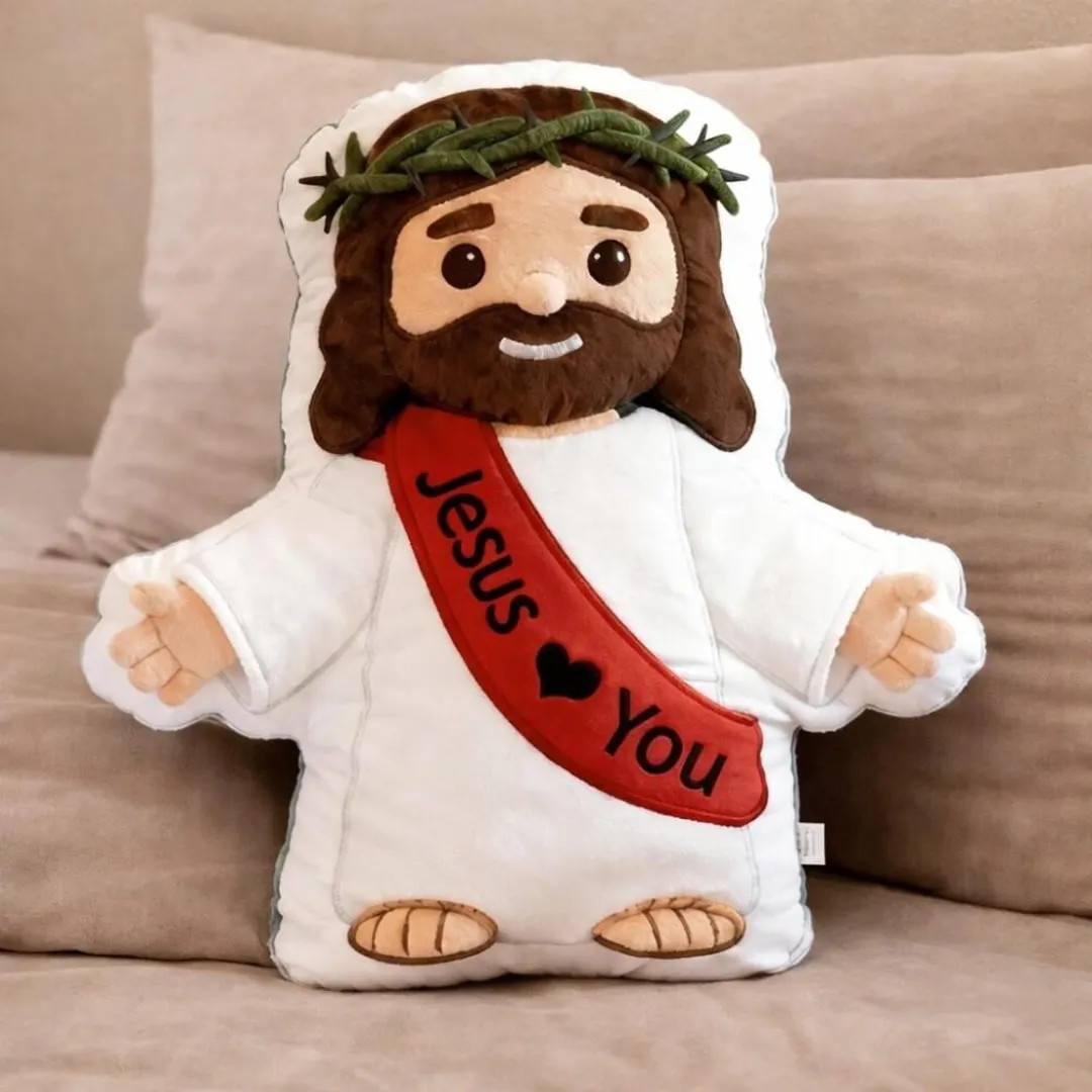 Custom Jesus Love You Pillow, Personalized Initial Christ Decor Plush Pillow, Catholic Cushion fo... | Etsy (US)