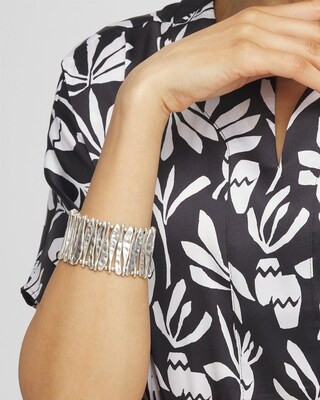 Silver Tone Stretch Cuff Bracelet | Chico's