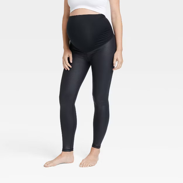 High Gloss Maternity Leggings - Isabel Maternity by Ingrid & Isabel™ Black | Target