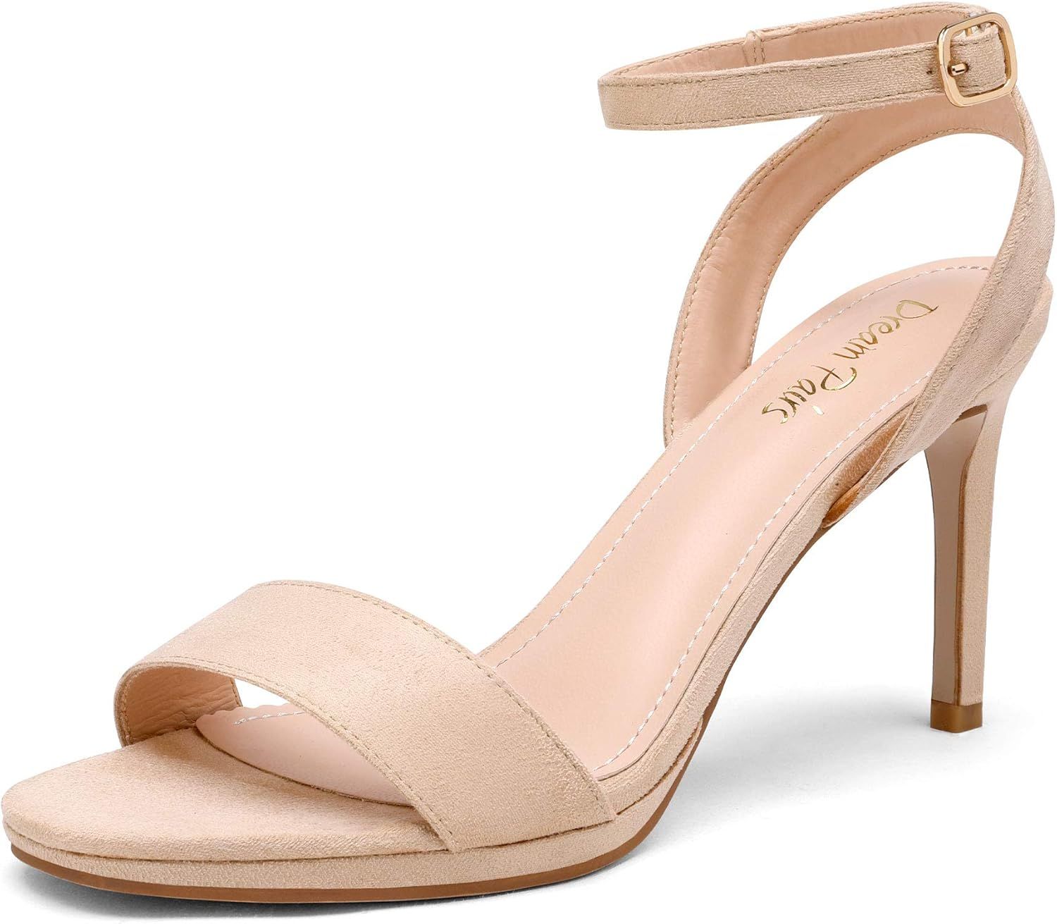 DREAM PAIRS Women’s High Stiletto Open Toe Ankle Strap Heels Dress Pump Heel Sandals | Amazon (US)