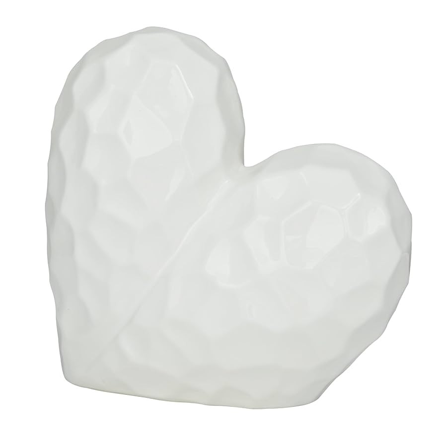 Deco 79 Porcelain Ceramic Heart Decorative Sculpture Dimensional Angled Origami Inspired Home Dec... | Amazon (US)