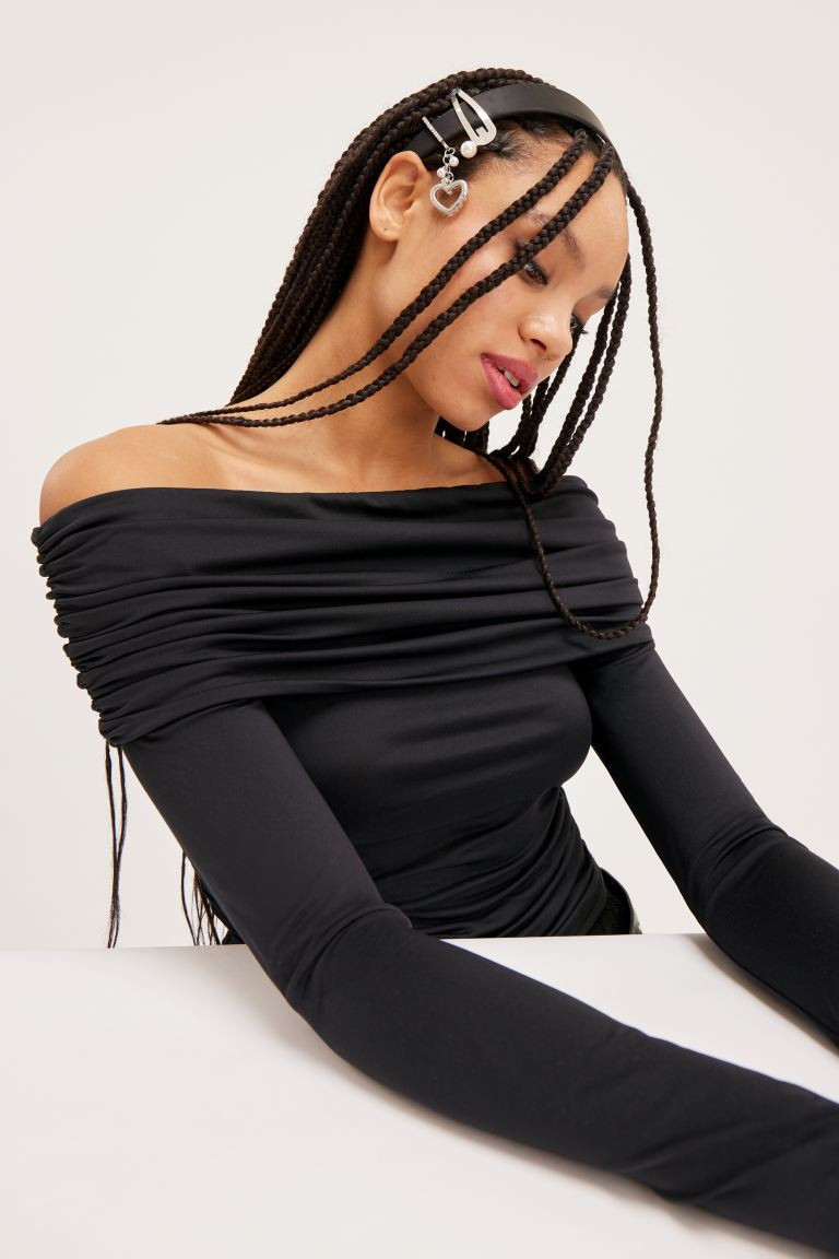 Off Shoulder Long Sleeve Top | H&M (UK, MY, IN, SG, PH, TW, HK)