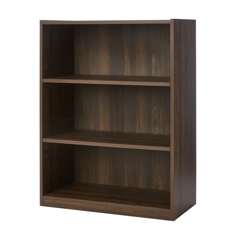 Mainstays 31" 3-Shelf Bookcase with Adjustable Shelves, Canyon Walnut | Walmart (US)