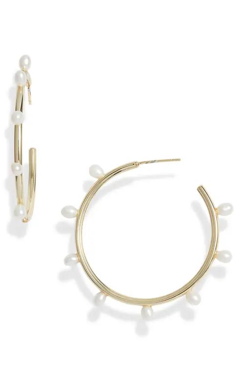 Kendra Scott Leighton Freshwater Pearl Hoop Earrings | Nordstrom | Nordstrom
