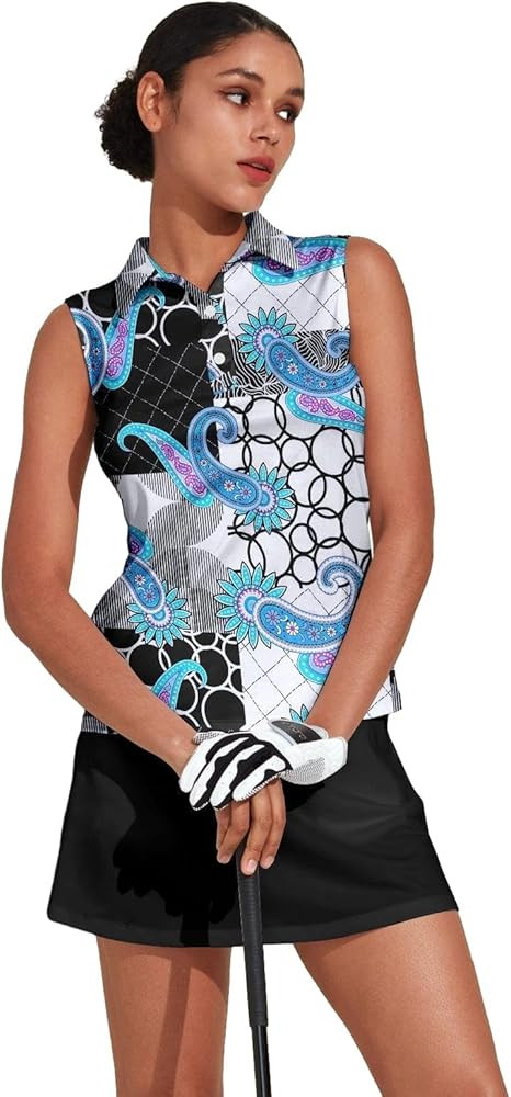 ACEGOLFS Women's Golf Shirts Sleeveless Collared Shirt for Women Quick Dry Button Up Tennis T-Shi... | Amazon (US)
