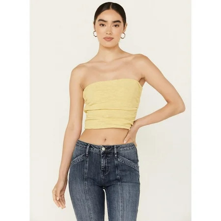 Free People Women s Boulevard Ruched Tube Top Light Green US | Walmart (US)
