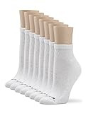 No nonsense womens Cushion Quarter Top 8 Pair Pack Liner Socks, White, One Size US | Amazon (US)