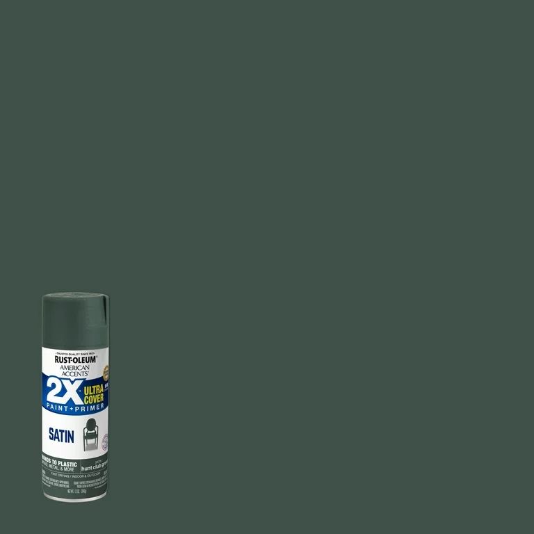 Hunt Club Green, Rust-Oleum American Accents 2X Ultra Cover Satin Spray Paint- 12 oz | Walmart (US)