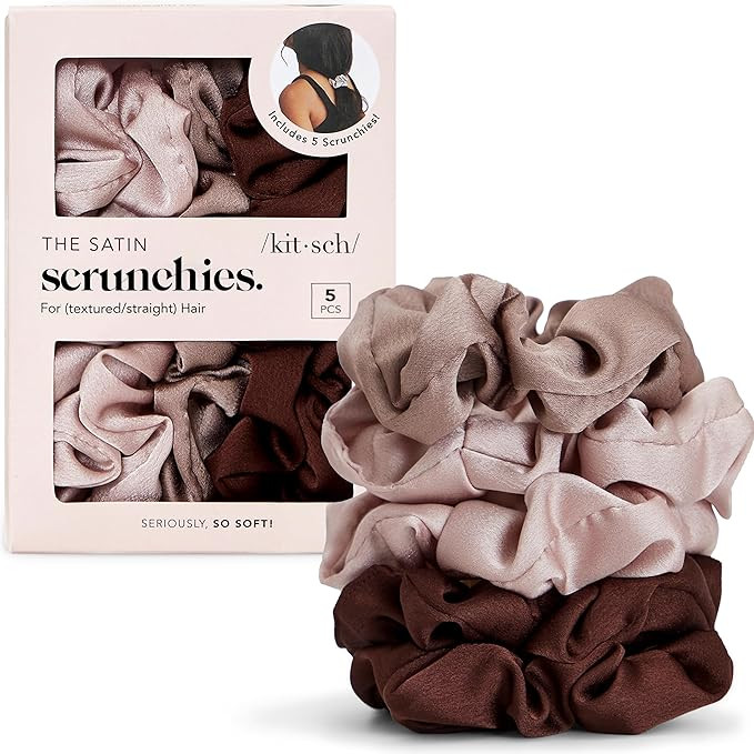 Kitsch Satin Scrunchies for Women - No Crease Hair Ties for Girls | Scrunchies For All Hair Types... | Amazon (US)