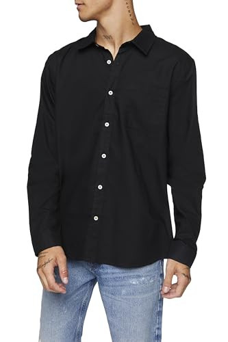 Forever 21 Men's Cotton Button-Up Shirt Black | Amazon (US)