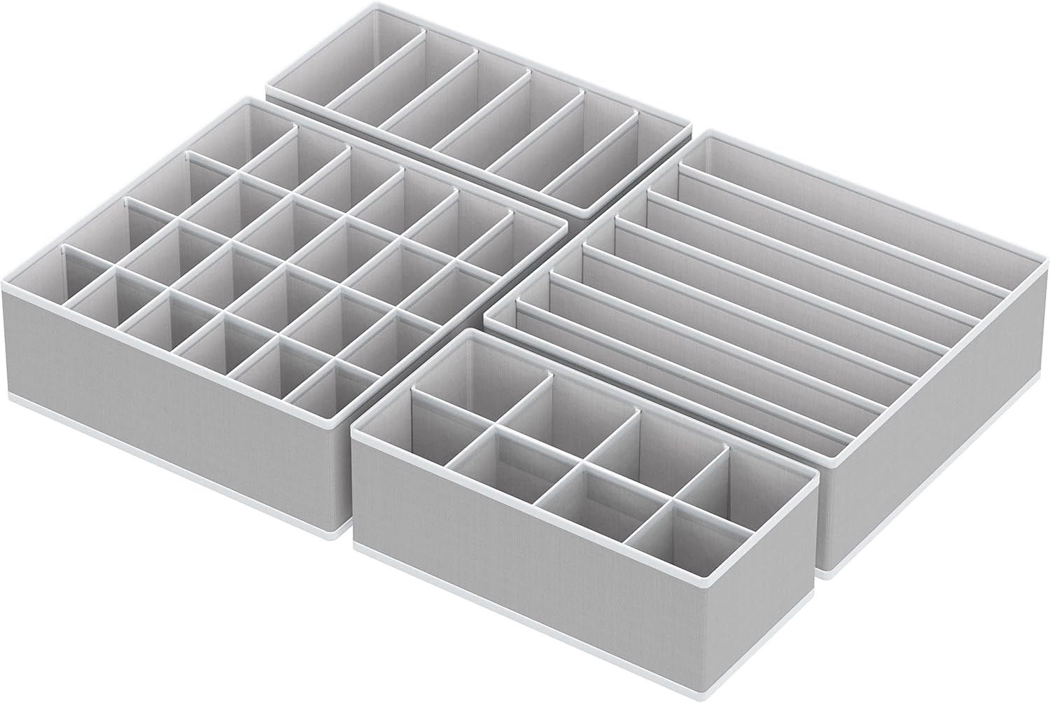 SimpleHouseware Closet Underwear Organizer Drawer Divider 4 Set, Gray | Amazon (US)