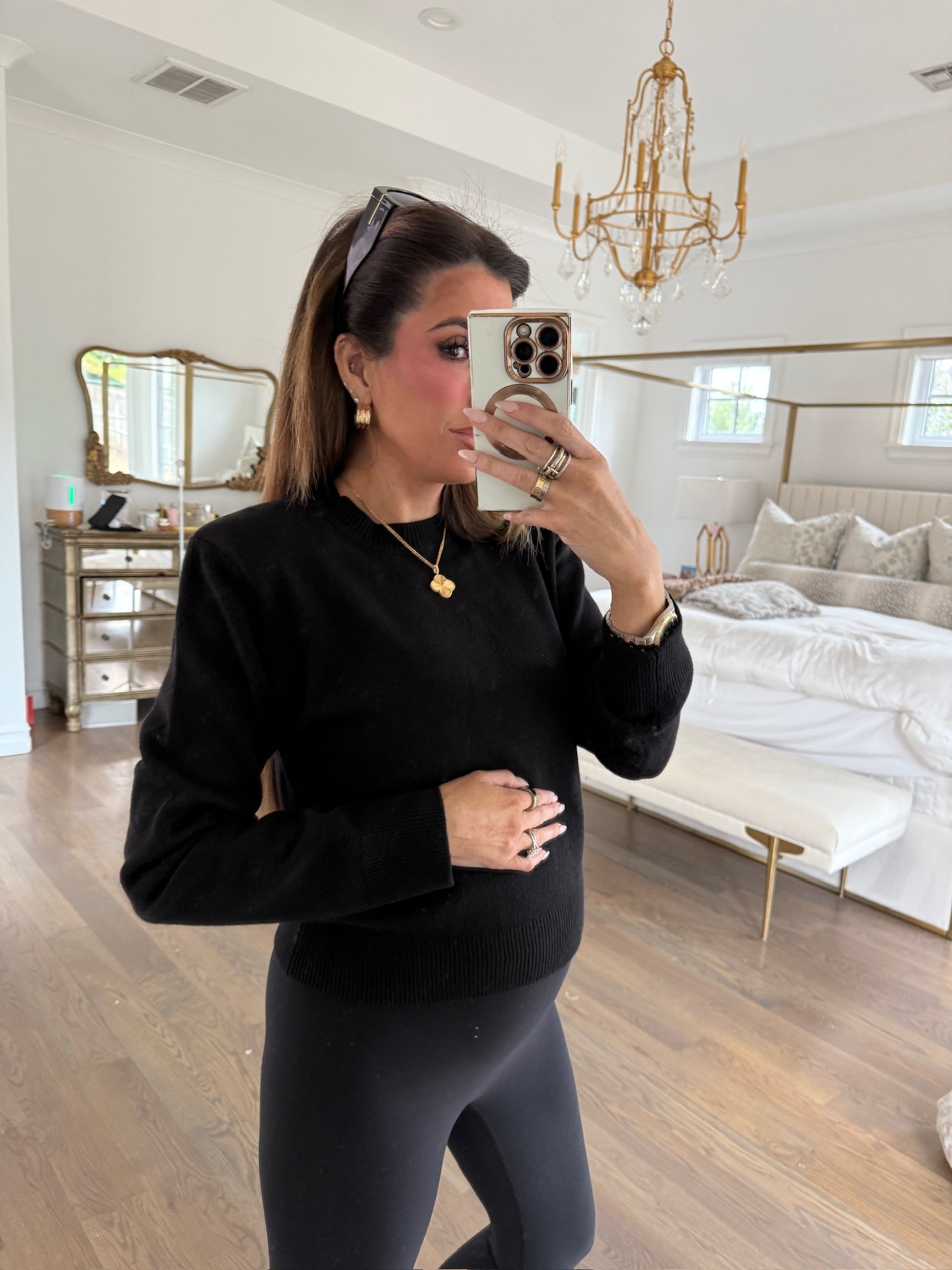 I’m wearing a size small in both the sweater and leggings! 

Shoulder pads, Black sweater, Winter fashion, Winter outfits, Sweater, Black leggings, Shoulder Pad Sweater, Emily Ann Gemma

#LTKootd #LTKBump #LTKmomlife