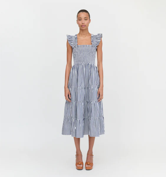 The Ellie Nap Dress - Navy Stripe | Hill House Home US