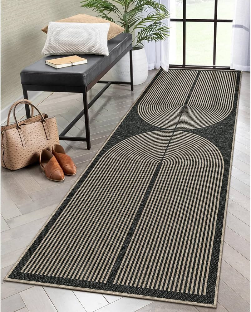 Lahome Modern Rainbow Kitchen Runner Rug, 2x8 Easy Jute Rug Runners for Hallways Entry Farmhouse ... | Amazon (US)