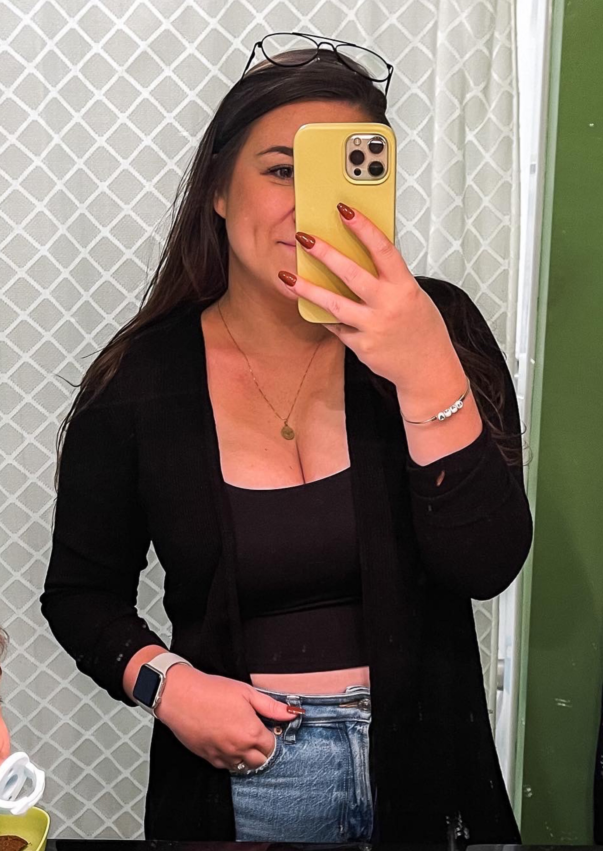 Casual spring midsize outfit, fall midsize outfit with cropped tank and long cardigan, Amazon tank top, American Eagle mom jeans outfit 

#LTKunder50 #LTKsalealert #LTKcurves